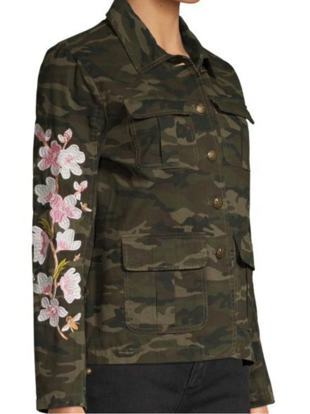 Driftwood Floral Embroidered Camo Jacket